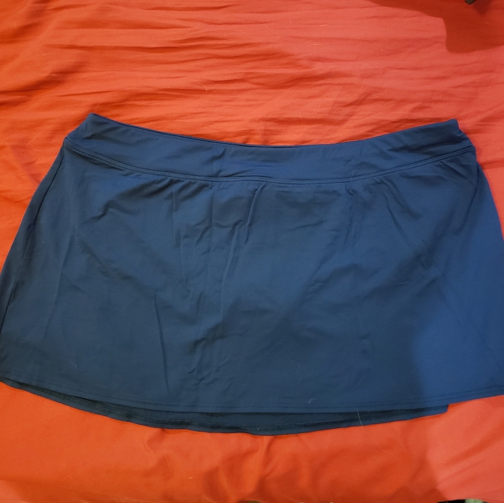 Lands' End Deep Sea Navy swim skirt 16